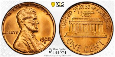 1968-S 1C MS68RD