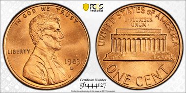 1983-D 1C MS69RD