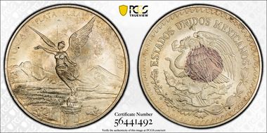 1998-Mo Onza Libertad Ag Die Chip at Eagle's Head MS66