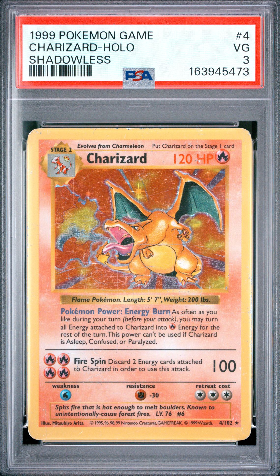 CHARIZARD-HOLO POKEMON GAME 1999