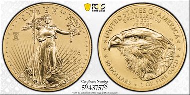 2026-W $50 Enhanced Gold Eagle w/ Liberty Bell 250 Privy First Strike SP70