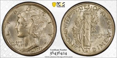 1917-D 10C MS65