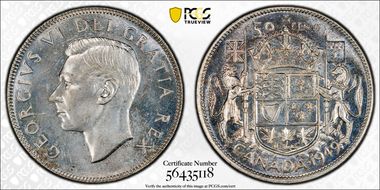 1949 50C Narrow Date MS64