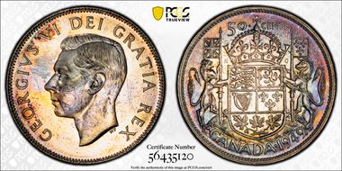 1949 50C Wide Date MS64