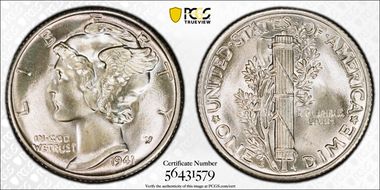 1941-S 10C MS67+ FB