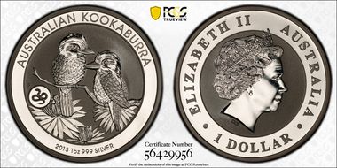 2013-P $1 Kookaburra Ag-Snake Privy MS70