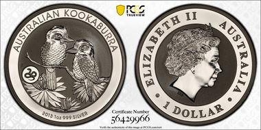 2013-P $1 Kookaburra Ag-Snake Privy MS69