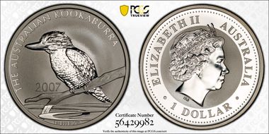 2007 $1 Kookaburra Ag MS70