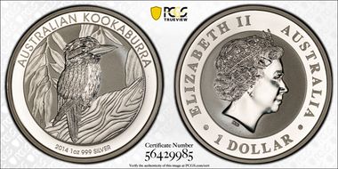 2014-P $1 Kookaburra Ag MS69