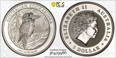 2014-P $1 Kookaburra Ag MS69