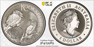 2023-P $1 Kookaburra Ag MS70