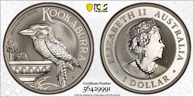 2022-P $1 Kookaburra Ag MS68
