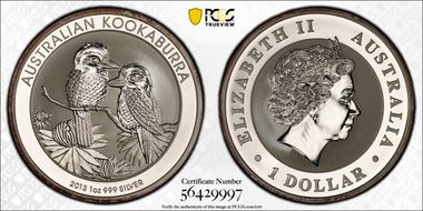 2013-P $1 Kookaburra Ag MS69