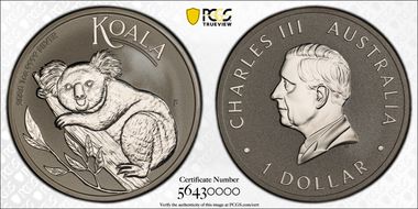 2025-P $1 Koala Ag MS70
