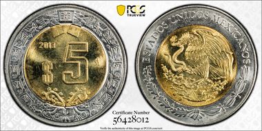 2013-Mo 5 Peso MS65