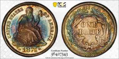 1874 10C Arrows MS66