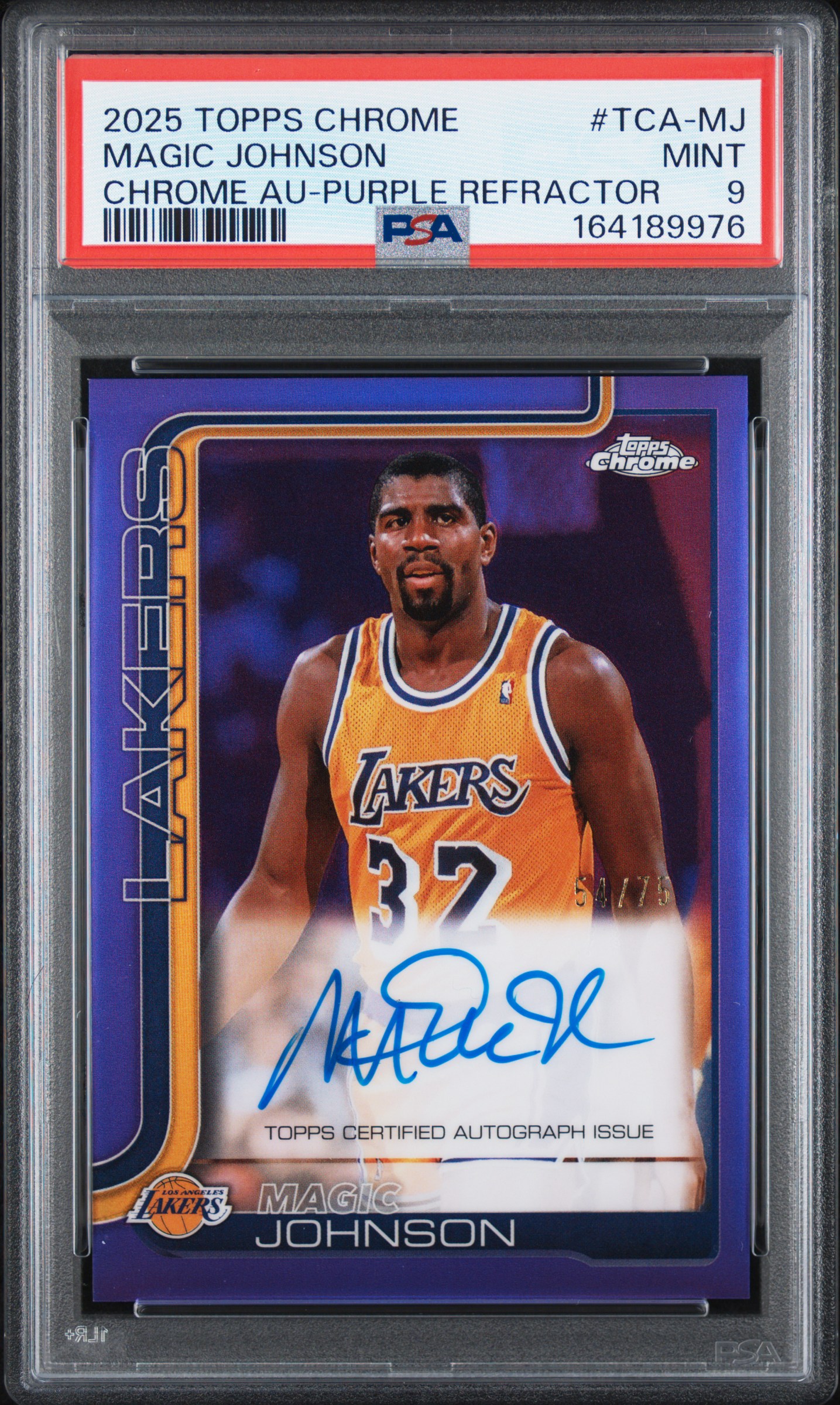 2025 #TCA-MJ Magic Johnson PSA 9 Topps Chrome Chrome Autographs
