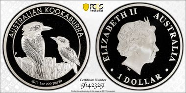 2017-P $1 Kookaburra Ag PR69DCAM