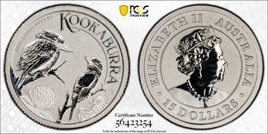 2023-P $15 Kookaburra 1/10oz Pt MS70