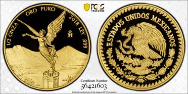 2018-Mo 1/2 oz Libertad Au PR69DCAM