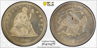 1866 25C Motto MS63