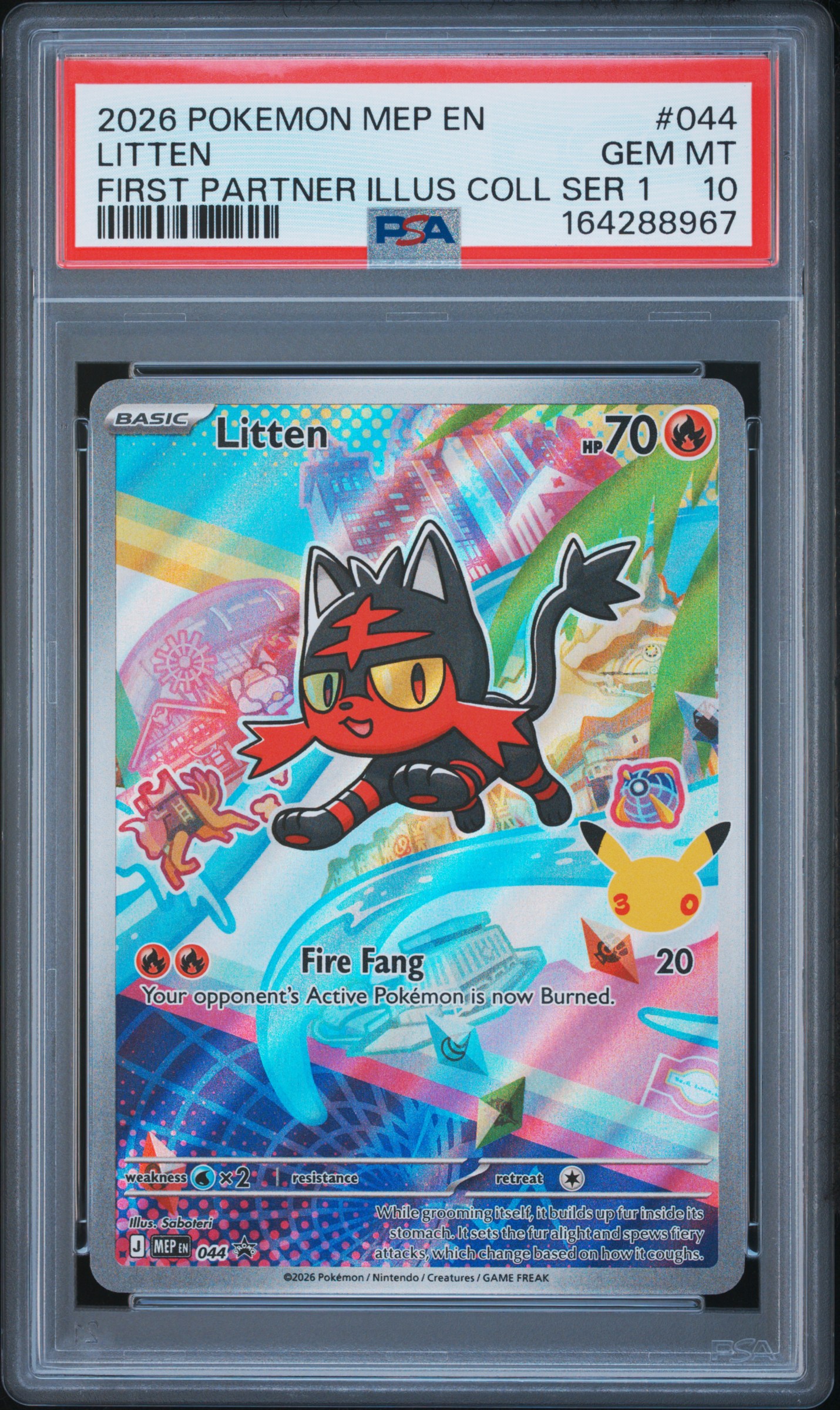 2026 #044 Litten PSA 10 Mep EN-Me Black Star Promo