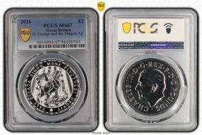 2026 £2 St. George and the Dragon Ag MS67