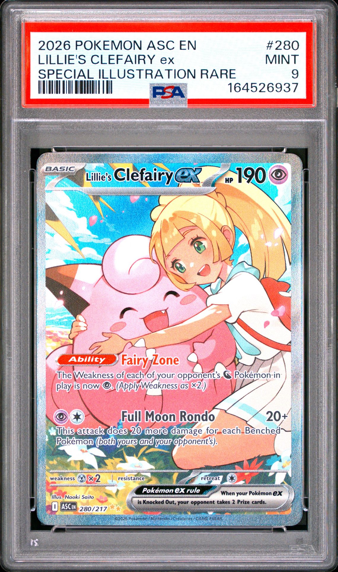 2026 Pokemon Asc En-Ascended Heroes Lillie's Clefairy Ex #280 (Special Illustration Rare) Mint 9 front