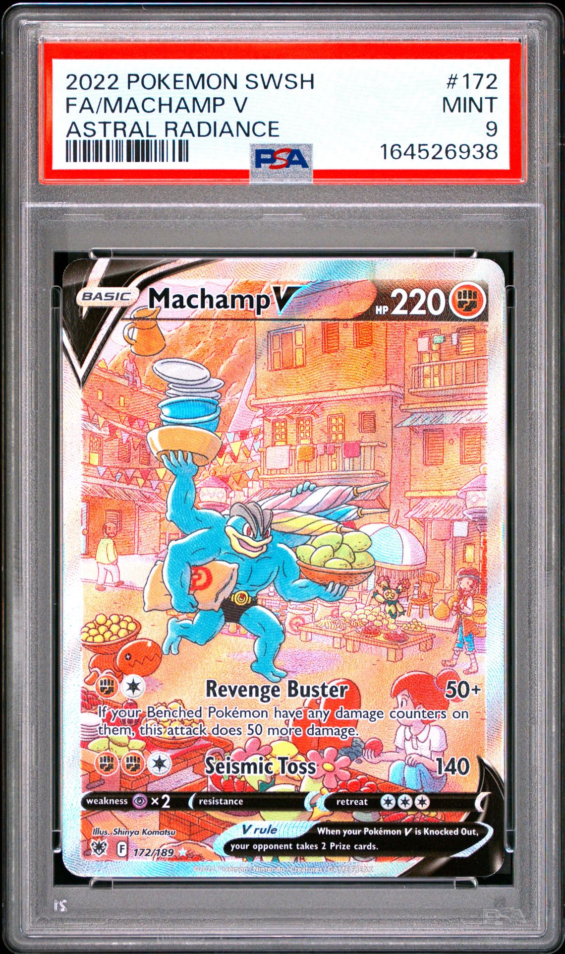 2022 Pokemon Sword & Shield Astral Radiance Fa/Machamp V #172 (Astral Radiance) Mint 9 front