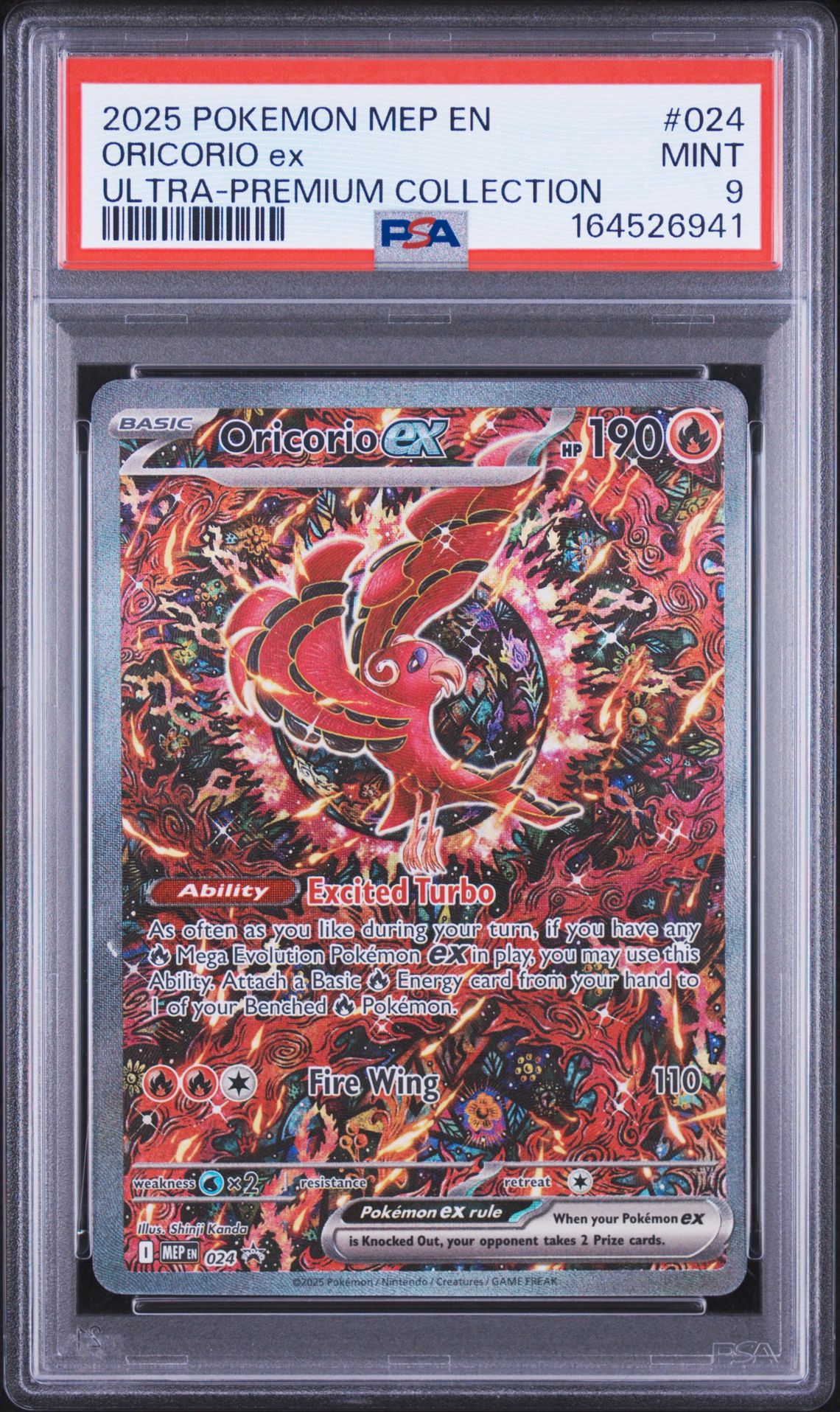 2025 Pokemon Mep En-Me Black Star Promo Oricorio Ex #024 (Ultra-Premium Collection) Mint 9 front