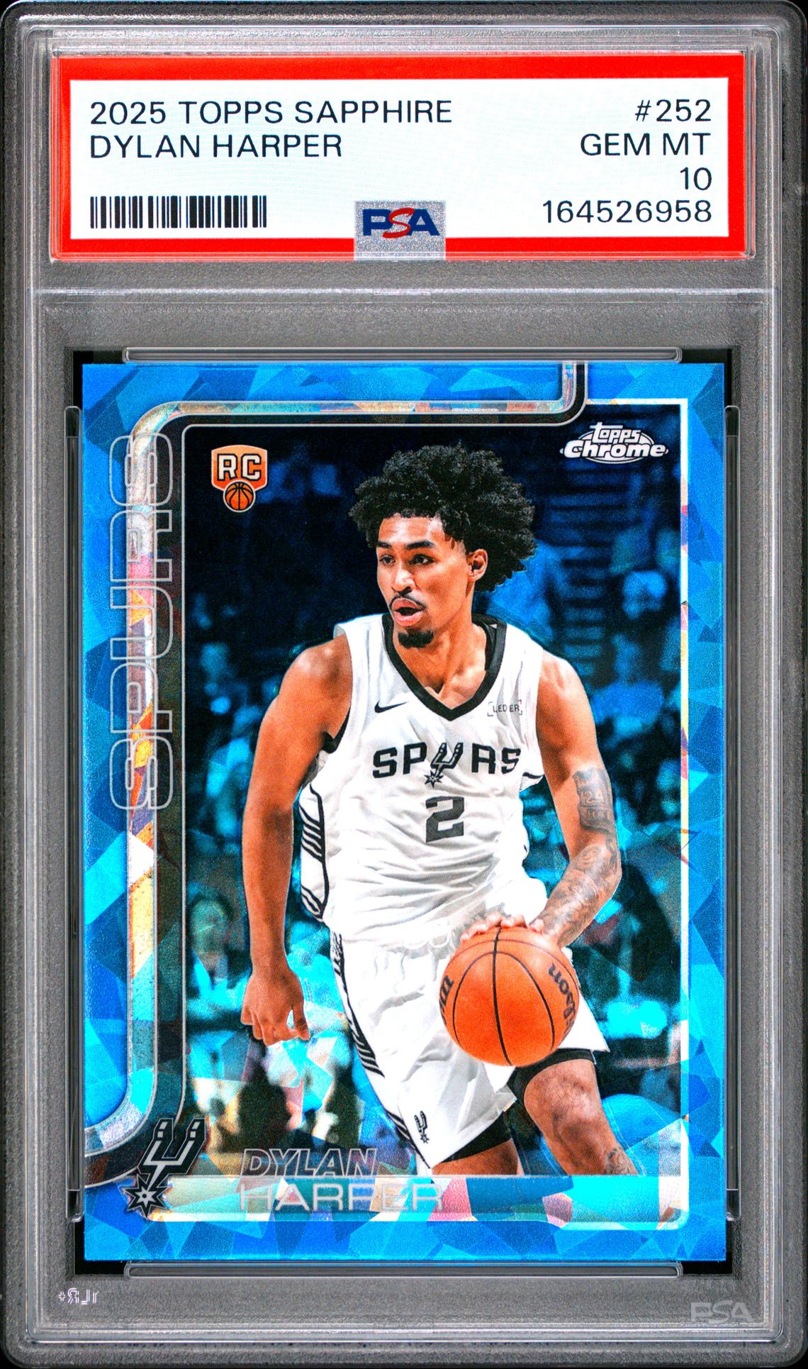 2025 Topps Chrome Sapphire Edition Dylan Harper #252 Gem Mt 10 front