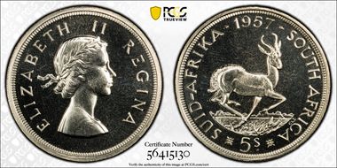 1957 5 Shil PR65
