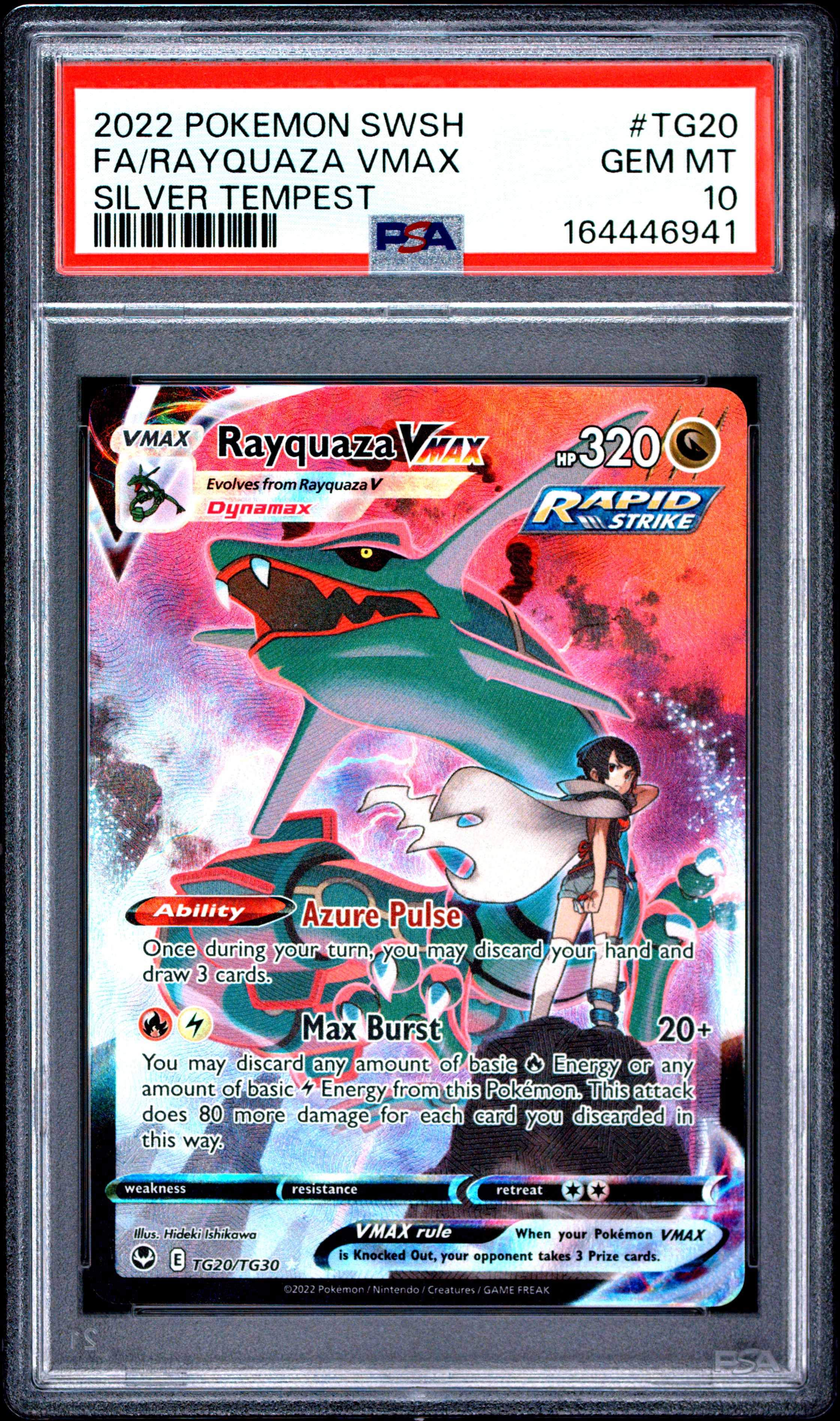 2022 #TG20 Full Art/Rayquaza Vmax PSA 10 Sword & Shield Silver Tempest