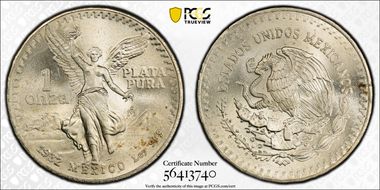 1982-Mo Onza Libertad Ag MS67