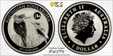 2017-P $1 Kookaburra Ag-Panda Privy MS69
