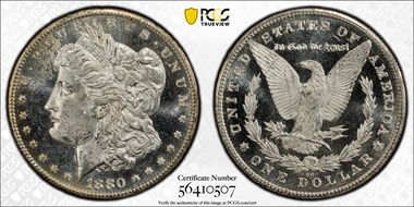 1880-CC $1 VAM 5, 8/High 7 MS62DMPL