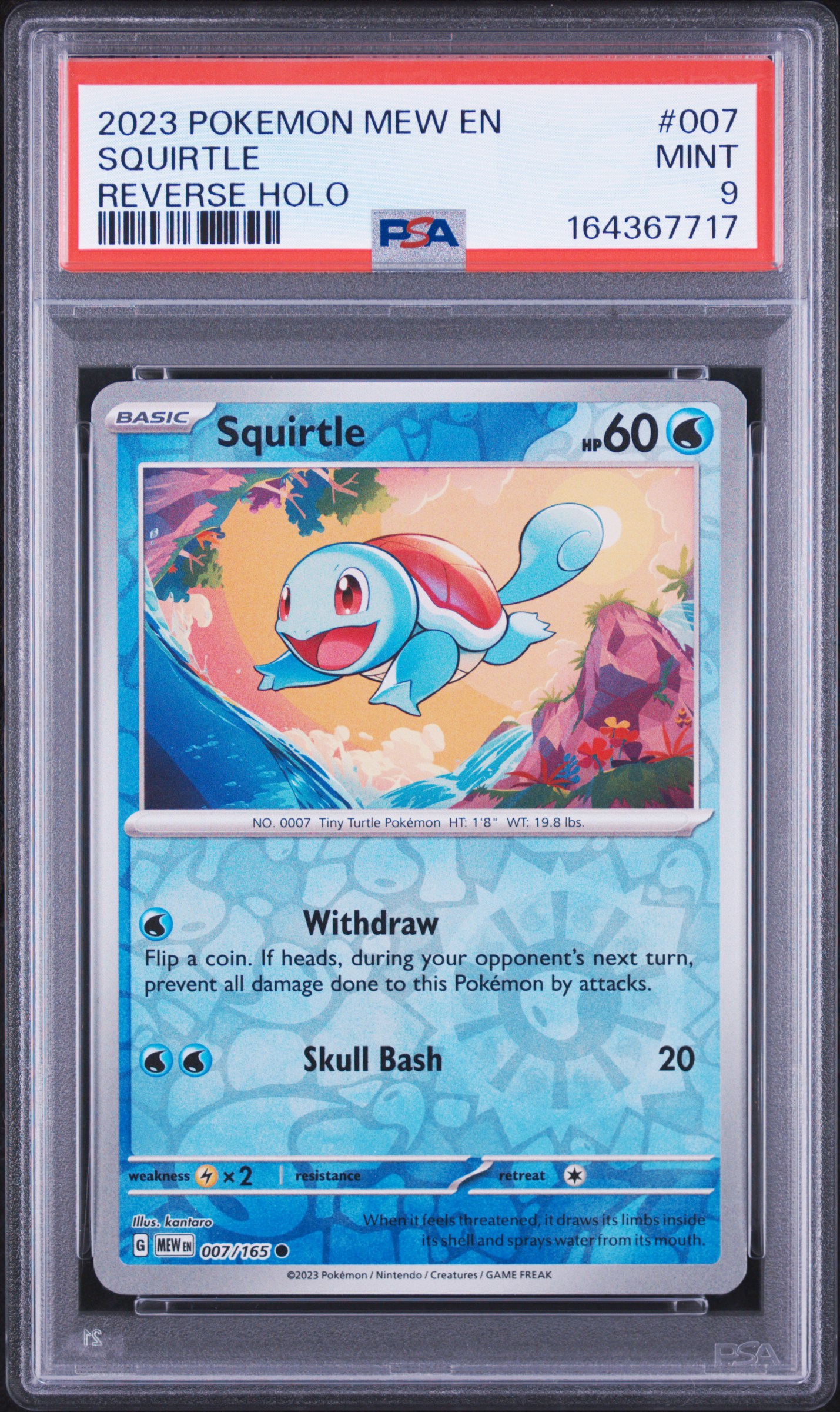 2023 #007 Squirtle Reverse Holo PSA 9 Mew En-151