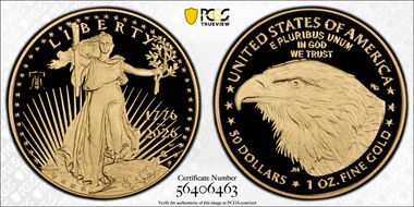 2026-W $50 Gold Eagle w/ Liberty Bell 250 Privy PR70DCAM