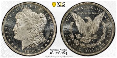 1883-O $1 MS62DMPL