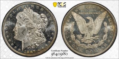 1887-O $1 MS62PL