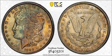 1889 $1 AU58