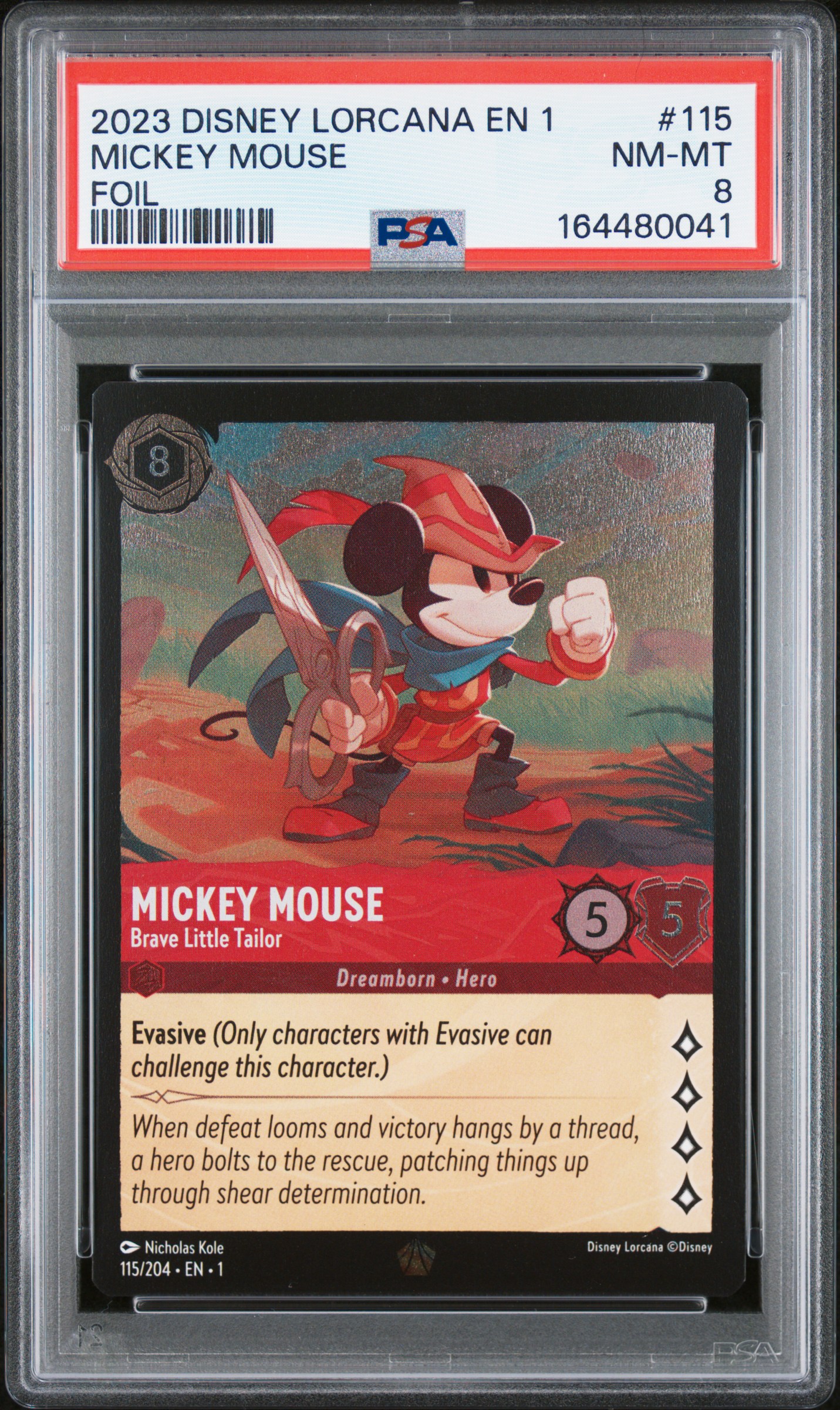 2023 #115 Mickey Mouse - Brave Little Tailor PSA 8 Disney Lorcana EN 1-the First Chapter