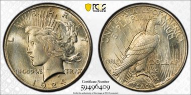 1924-S $1 MS62