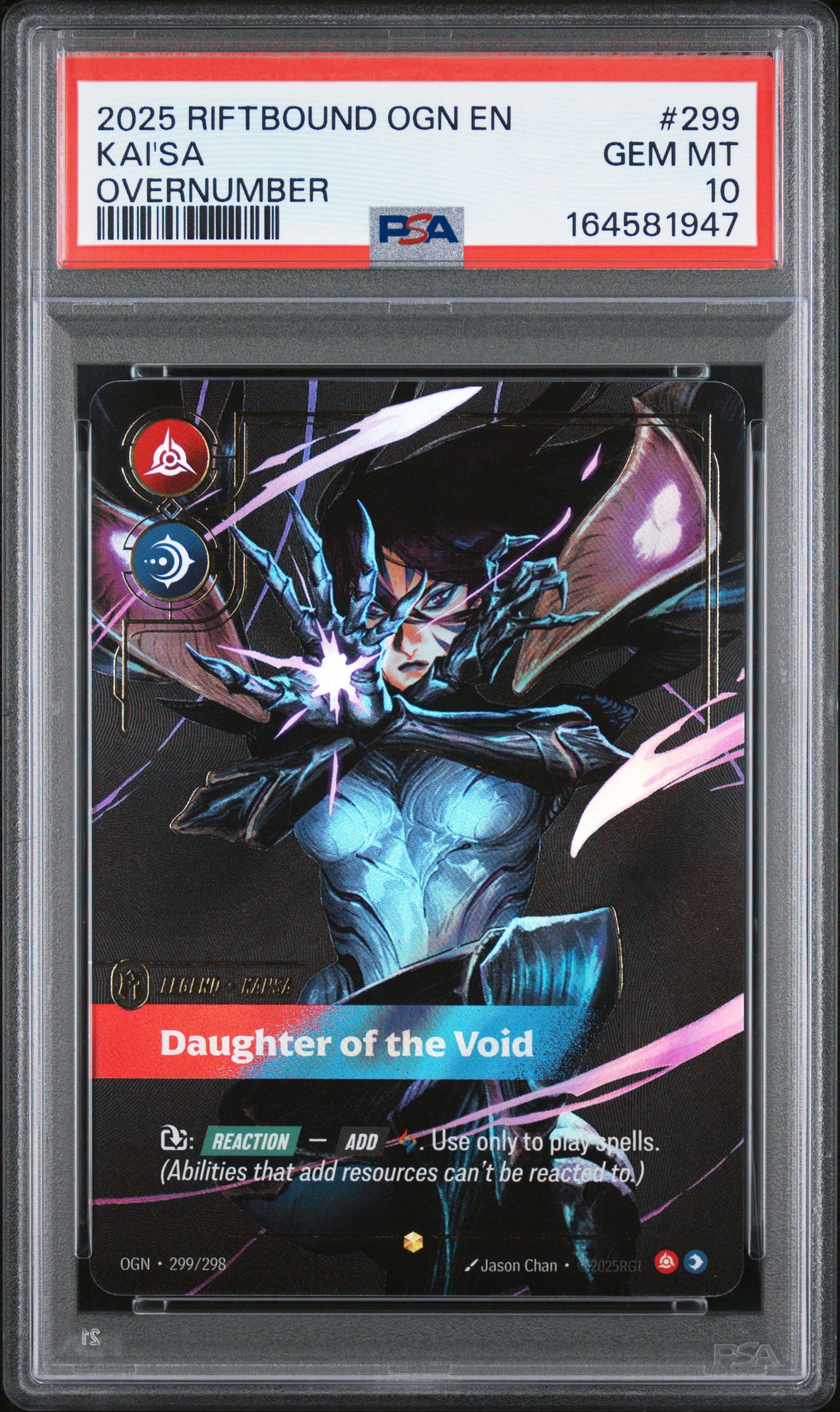 2025 #299 Kai'SA - Daughter of the Void PSA 10 Riftbound: League of Legends Ogn-Origins