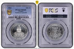 1983 100 Fr Pantheon Gad-898 MS68
