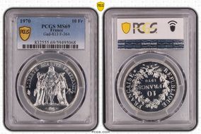 1970 10 Fr Gad-813 F-364 MS69