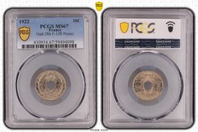 1922 10C Gad-286 F-138 Poissy MS67