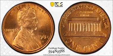 1982-D 1C Bronze MS65RD