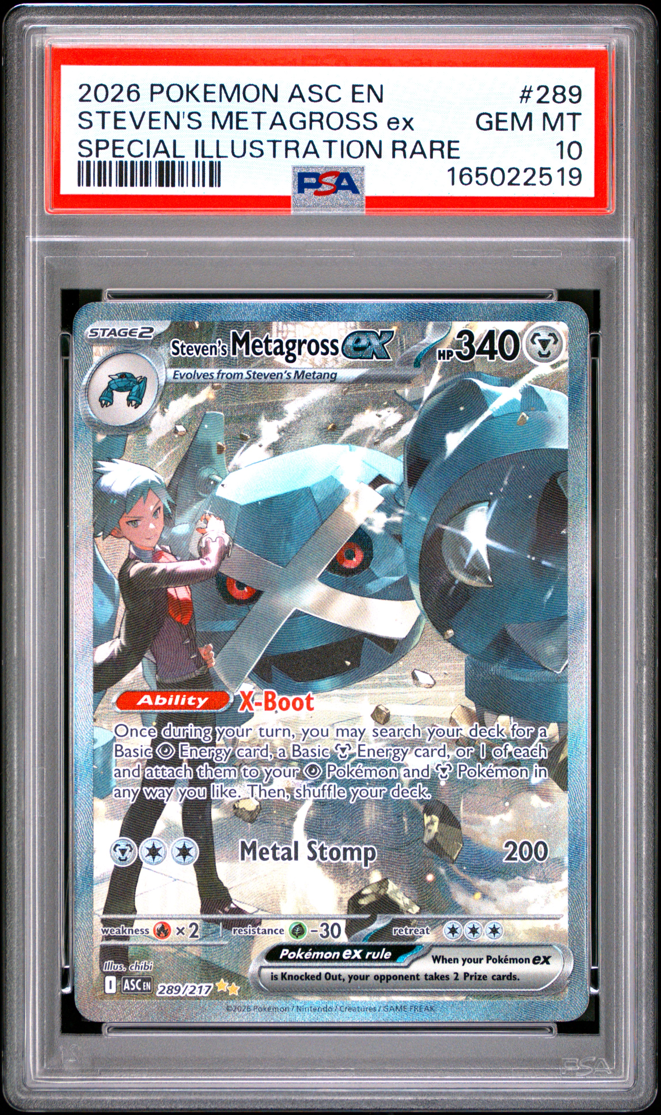 2026 #289 Steven's Metagross EX PSA 10 Asc EN-Ascended Heroes
