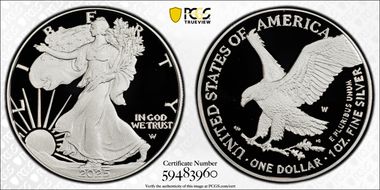 2025-W $1 Silver Eagle Congratulations Set PR70DCAM
